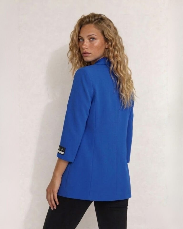 Alanis Yarım Kol Blazer Ceket - İNDİGO