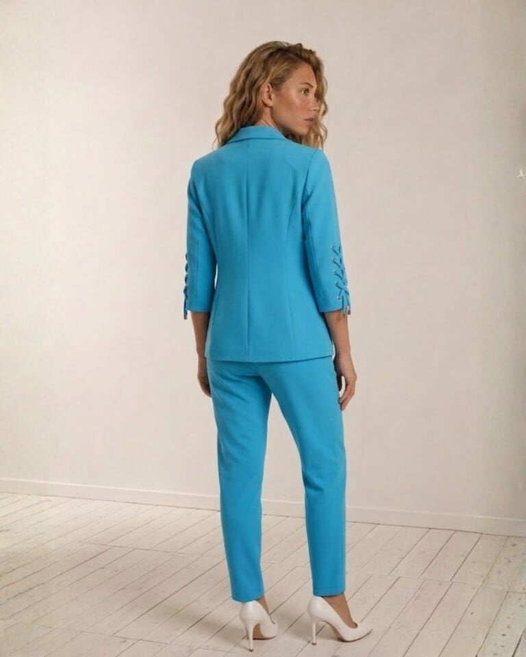 Mia Yazlık Blazer Ceket & Pantolon Takım - AÇIK MAVİ