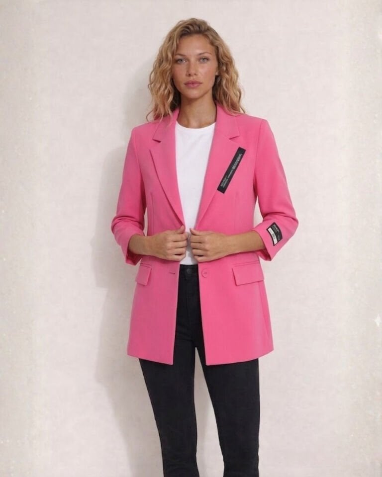 Alanis Yarım Kol Blazer Ceket - PEMBE