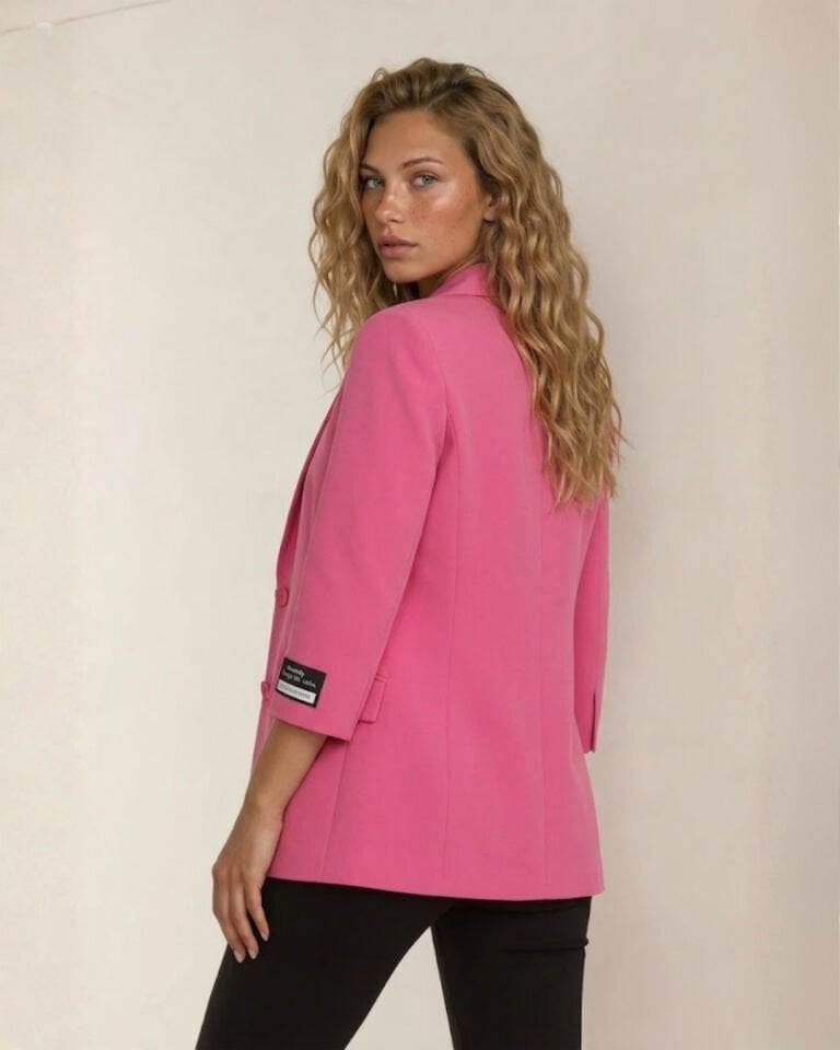Alanis Yarım Kol Blazer Ceket - PEMBE