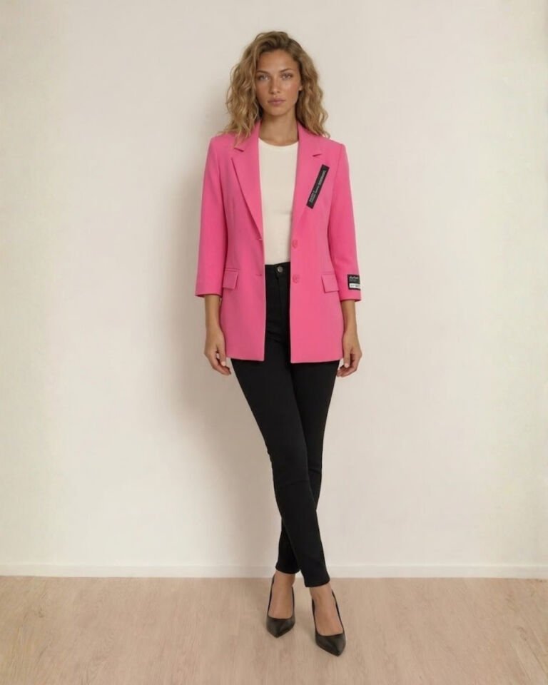 Alanis Yarım Kol Blazer Ceket - PEMBE