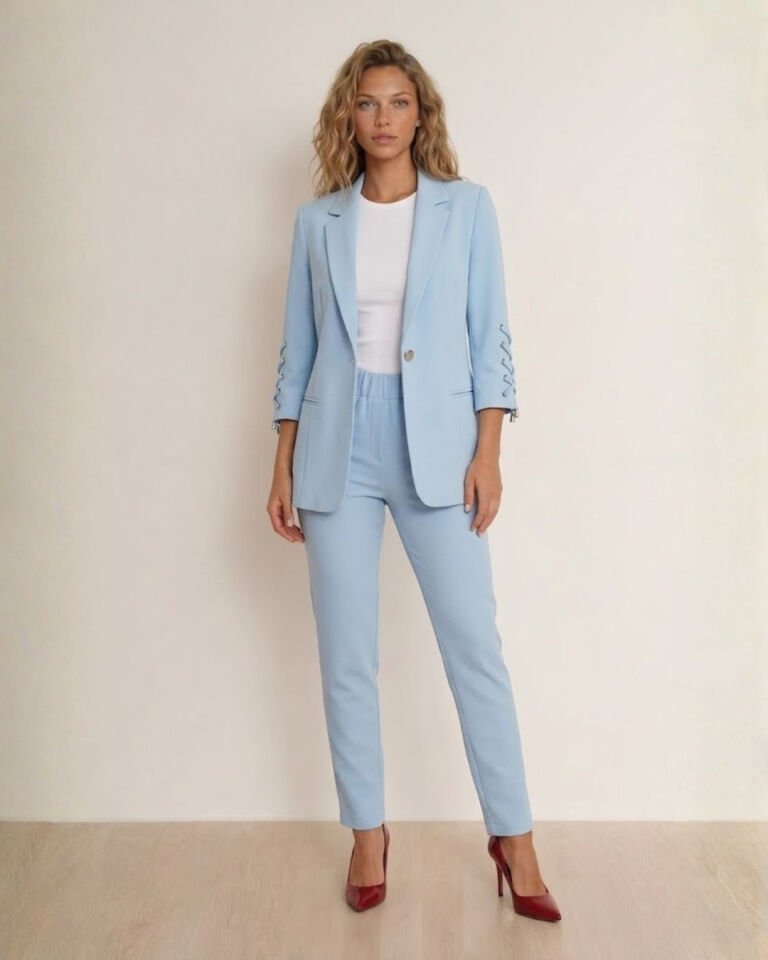 Mia Yazlık Blazer Ceket & Pantolon Takım - SU MAVİ