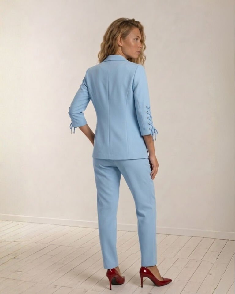 Mia Yazlık Blazer Ceket & Pantolon Takım - SU MAVİ