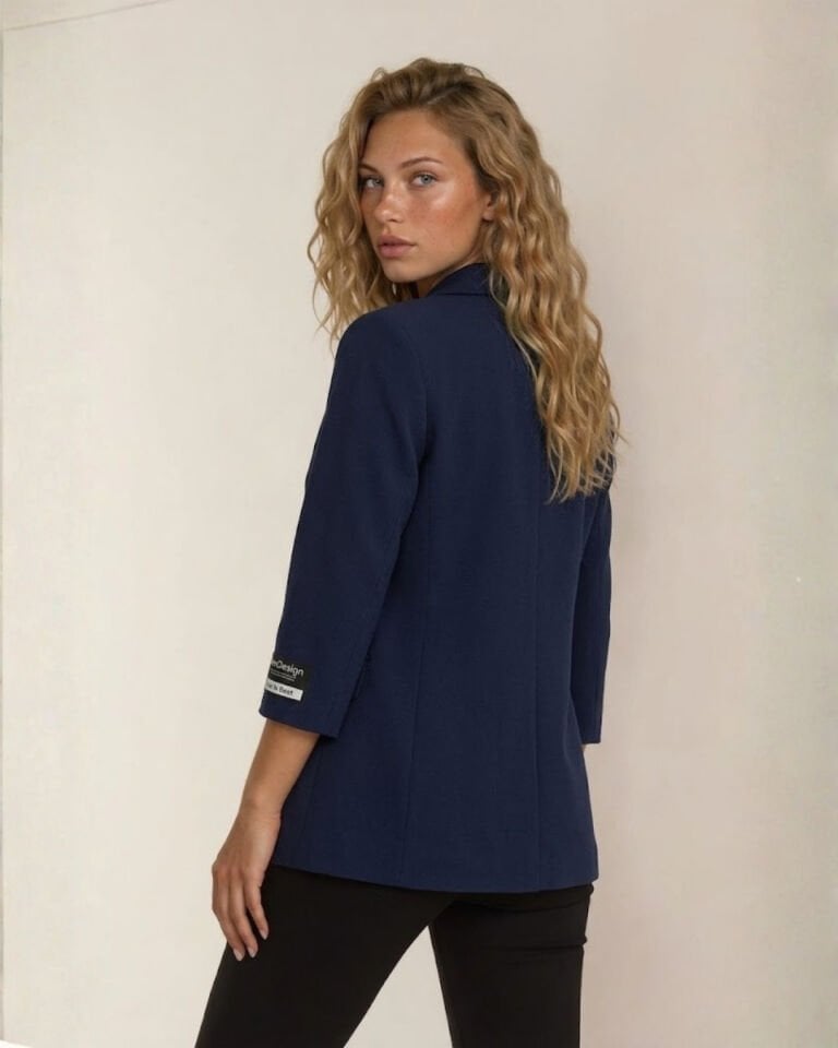 Alanis Yarım Kol Blazer Ceket - LACİVERT