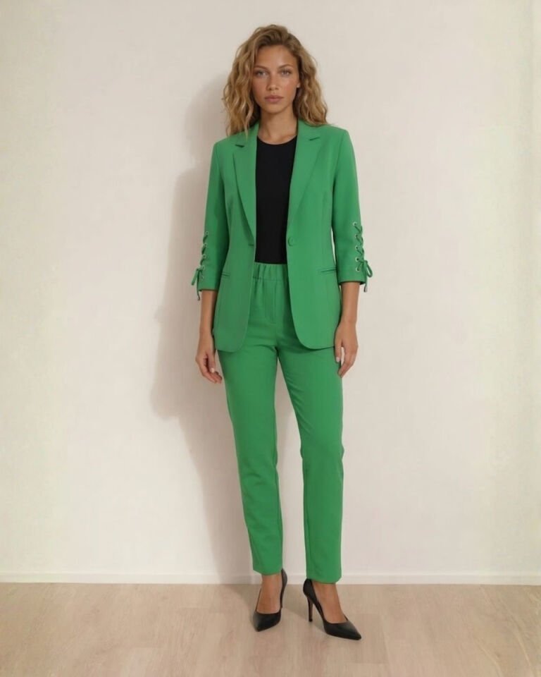 Mia Yazlık Blazer Ceket & Pantolon Takım - YEŞİL