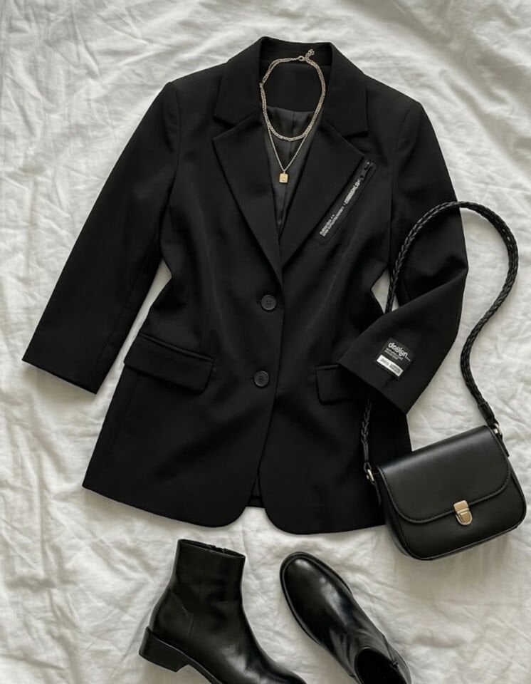 Alanis Yarım Kol Blazer Ceket - SİYAH