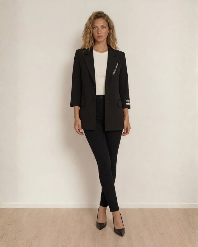Alanis Yarım Kol Blazer Ceket - SİYAH