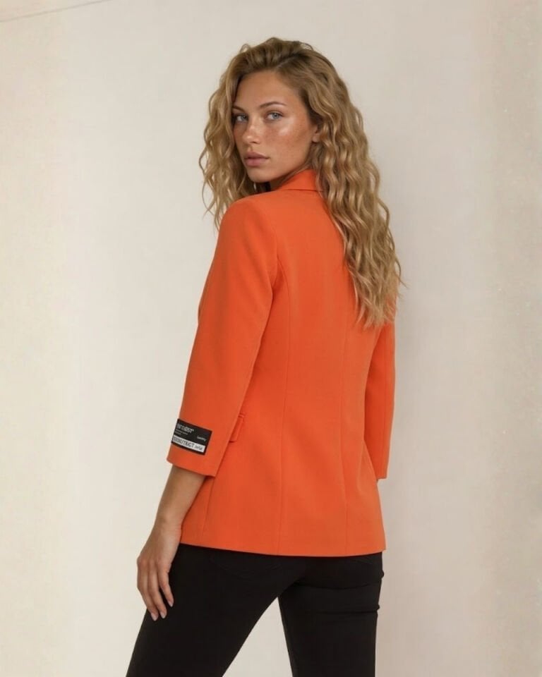 Alanis Yarım Kol Blazer Ceket - TURUNCU