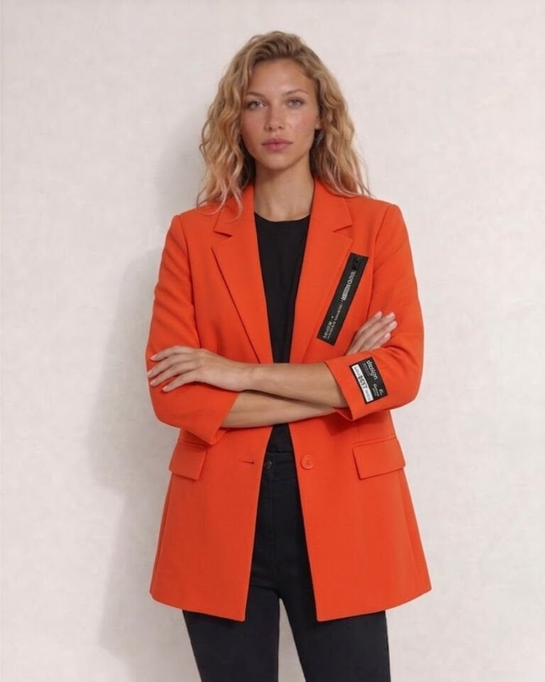 Alanis Yarım Kol Blazer Ceket - TURUNCU