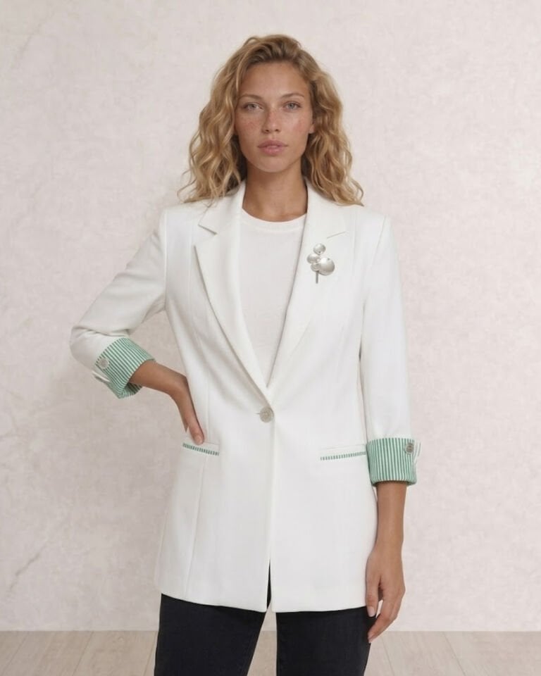 Anna Yazlık Blazer Ceket - BEYAZ
