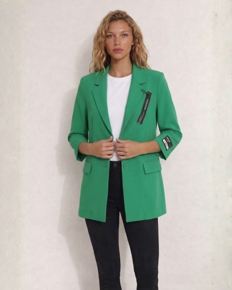 Alanis Yarım Kol Blazer Ceket - YEŞİL