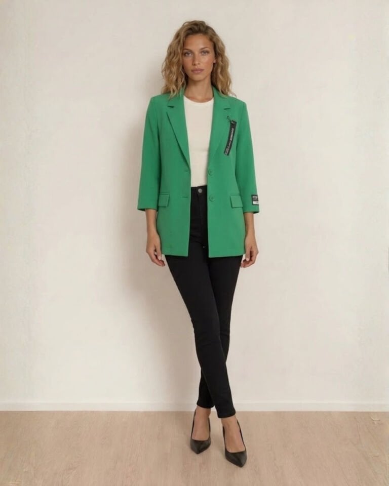 Alanis Yarım Kol Blazer Ceket - YEŞİL