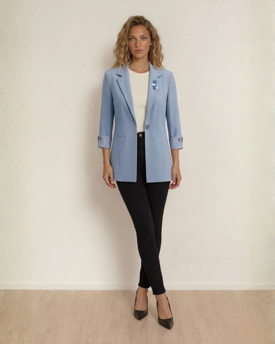 Anna Yazlık Blazer Ceket - BUZ MAVİ