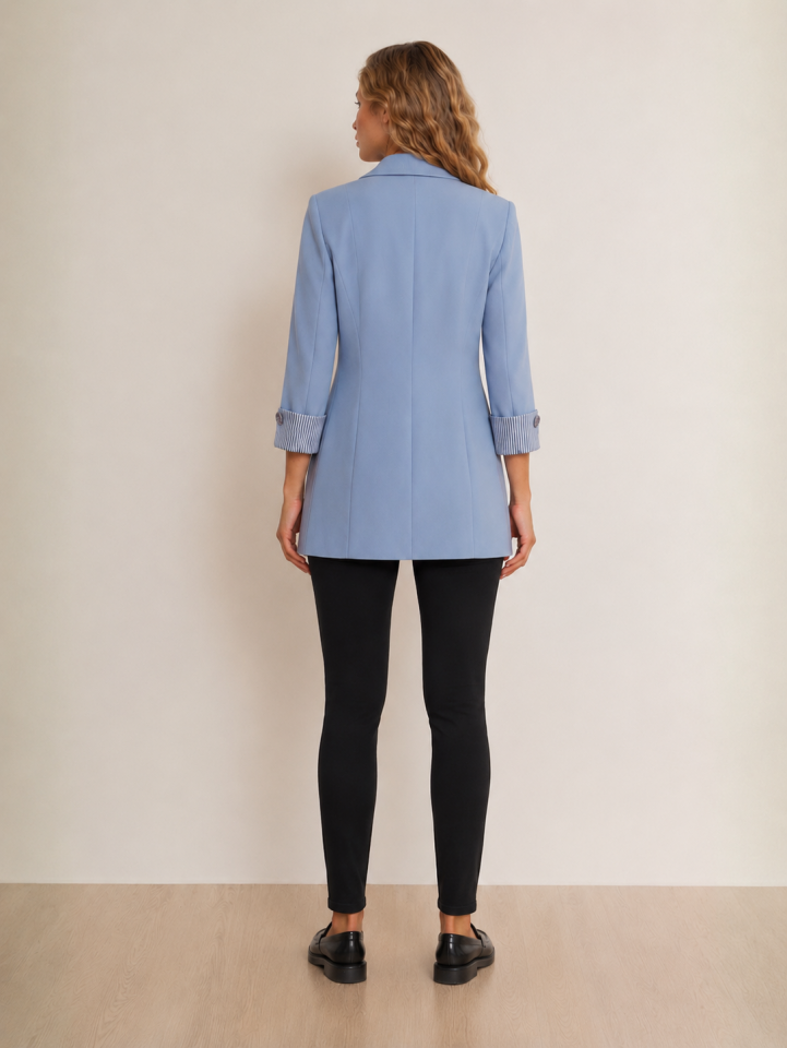Anna Yazlık Blazer Ceket - BUZ MAVİ