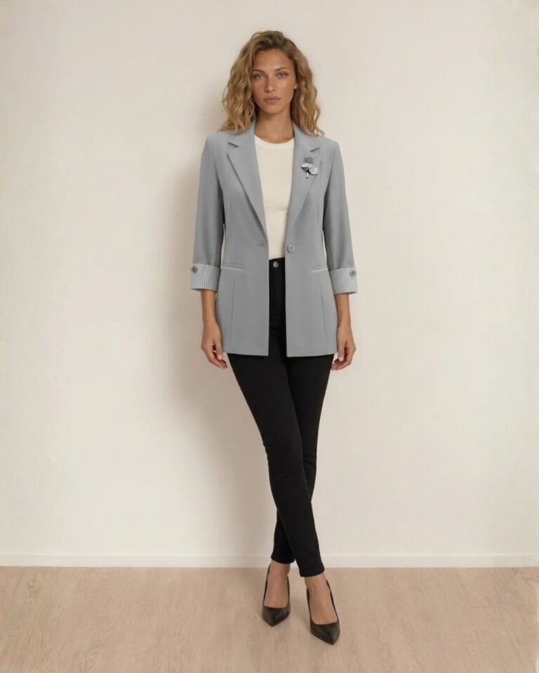 Anna Yazlık Blazer Ceket - GRİ