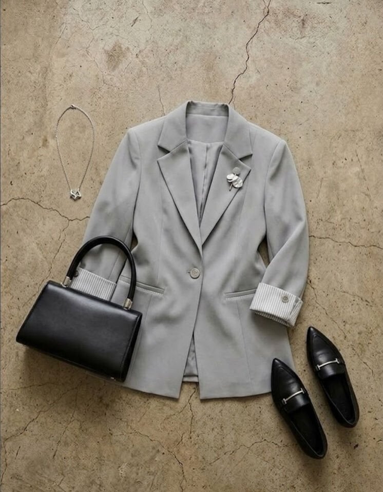 Anna Yazlık Blazer Ceket - GRİ