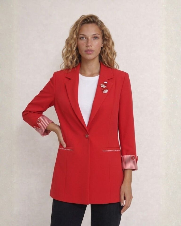 Anna Yazlık Blazer Ceket - KIRMIZI