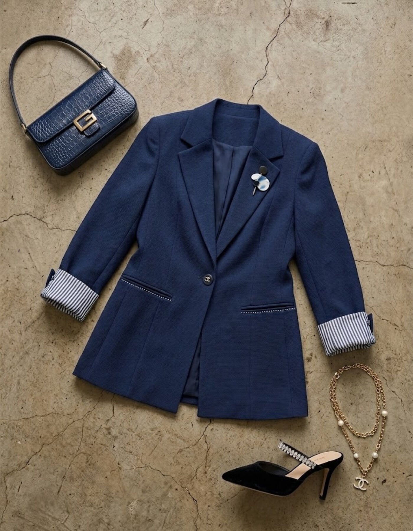 Anna Yazlık Blazer Ceket - LACİVERT