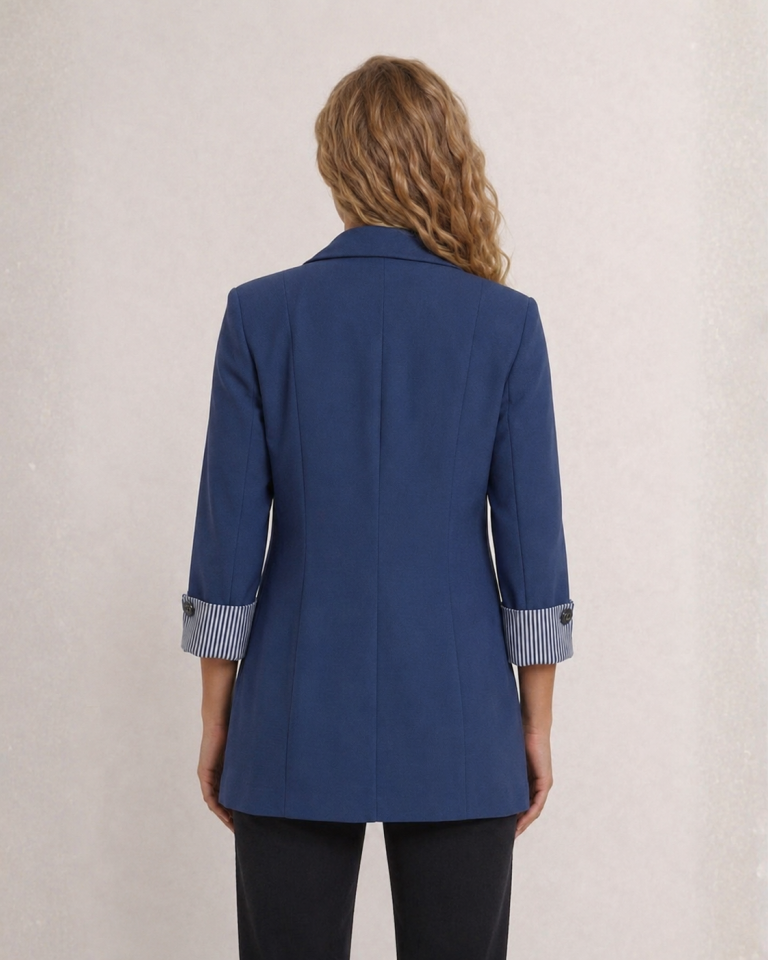 Anna Yazlık Blazer Ceket - LACİVERT