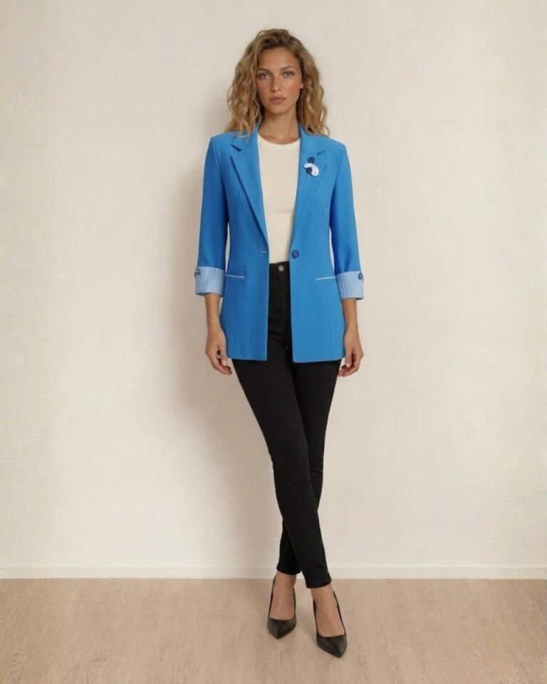Anna Yazlık Blazer Ceket - İNDİGO