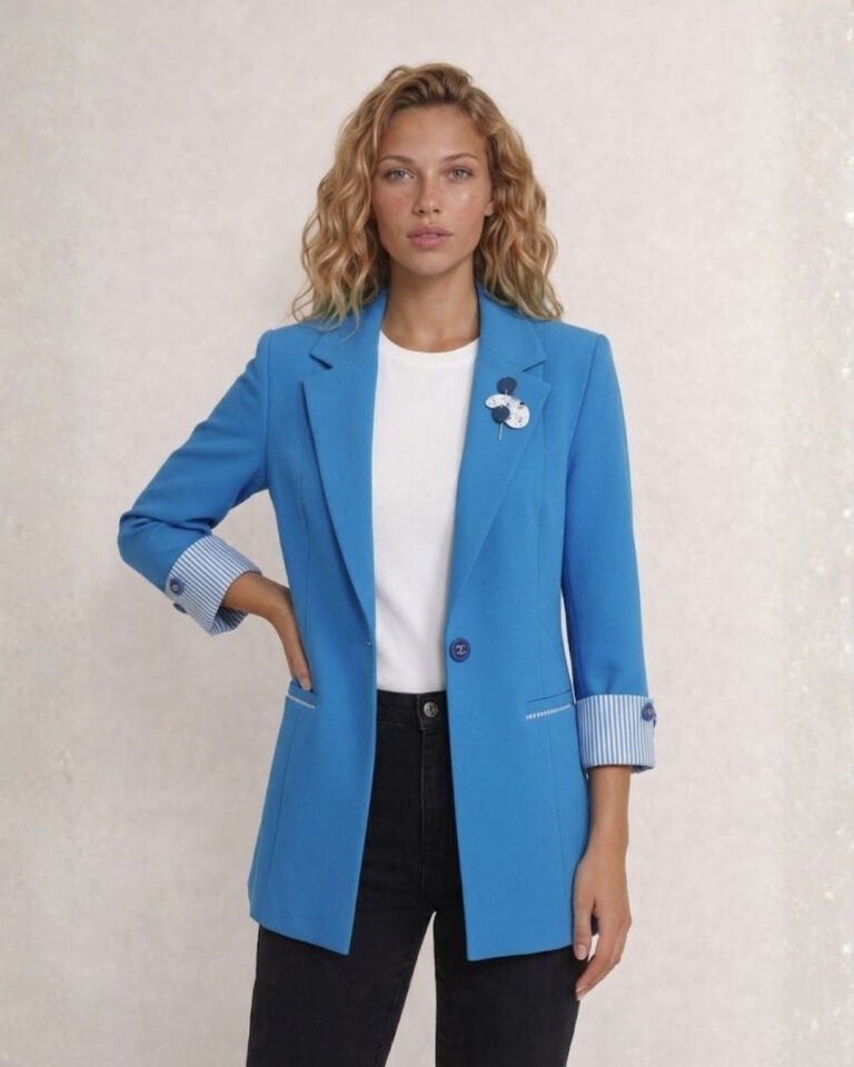 Anna Yazlık Blazer Ceket - İNDİGO