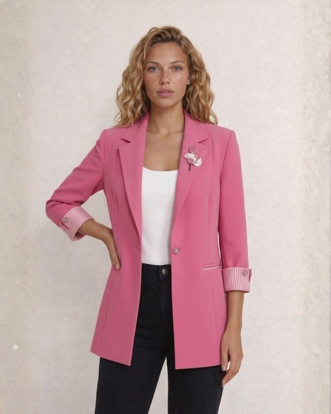 Anna Yazlık Blazer Ceket - PEMBE