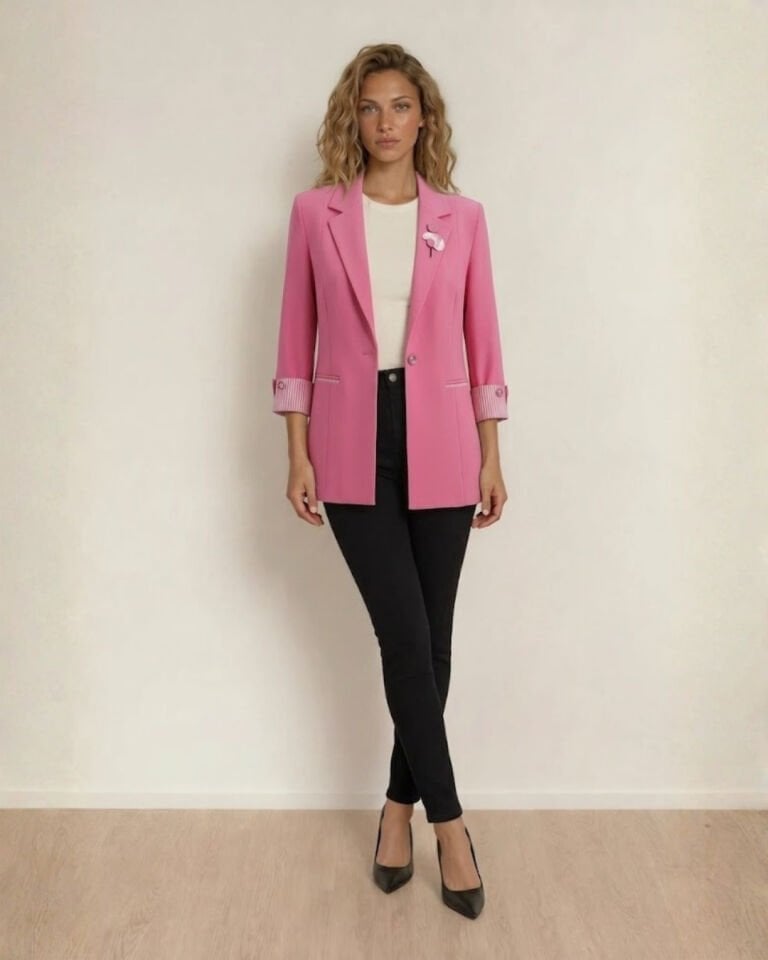 Anna Yazlık Blazer Ceket - PEMBE