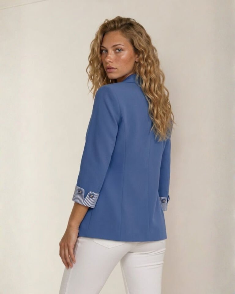 Anna Yazlık Blazer Ceket - SAKS MAVİ