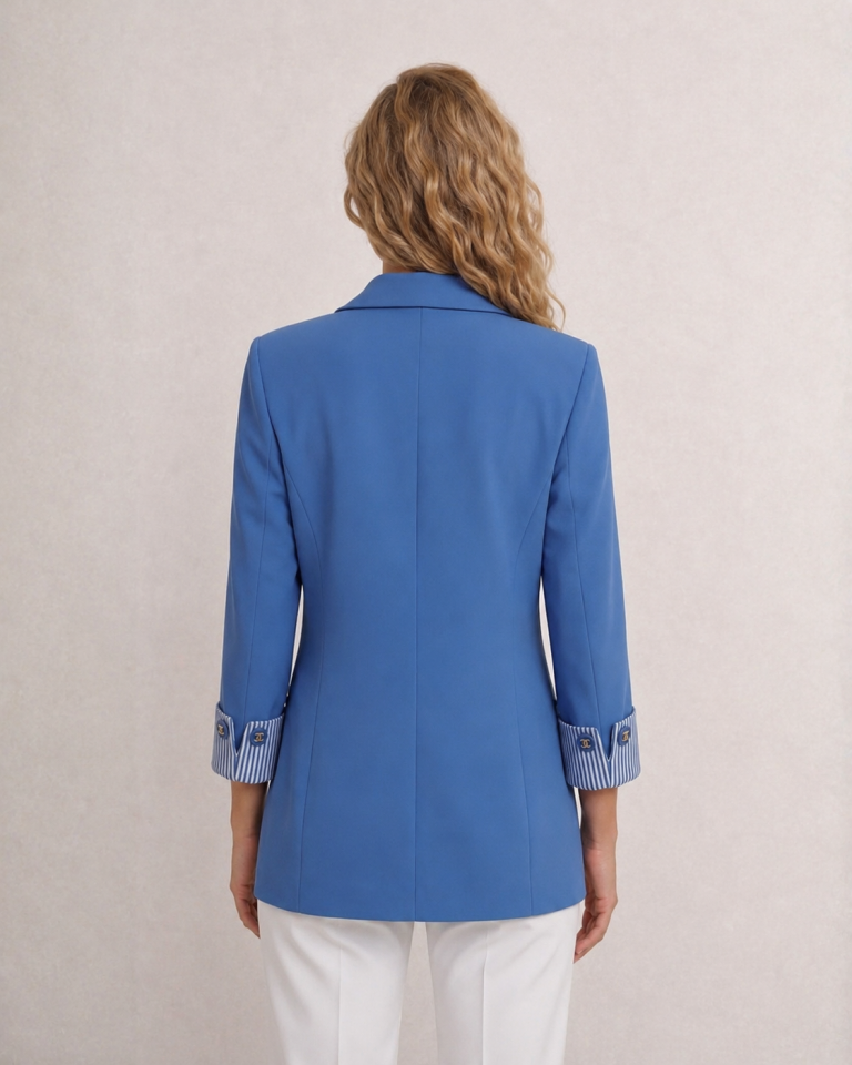 Anna Yazlık Blazer Ceket - SAKS MAVİ