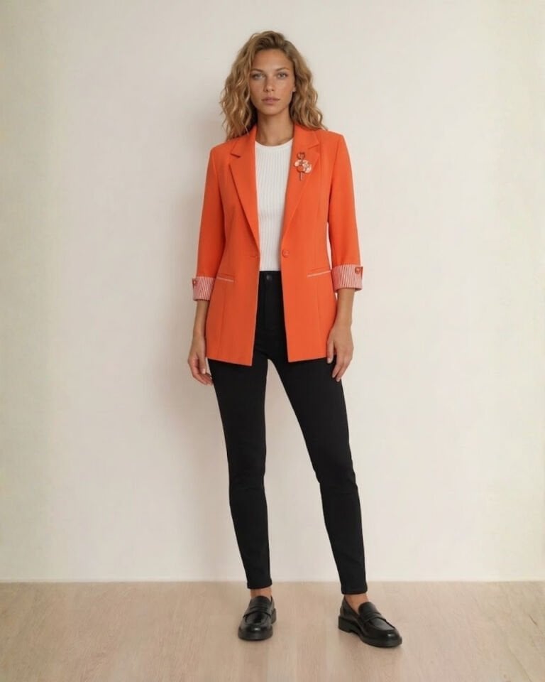 Anna Yazlık Blazer Ceket - TURUNCU