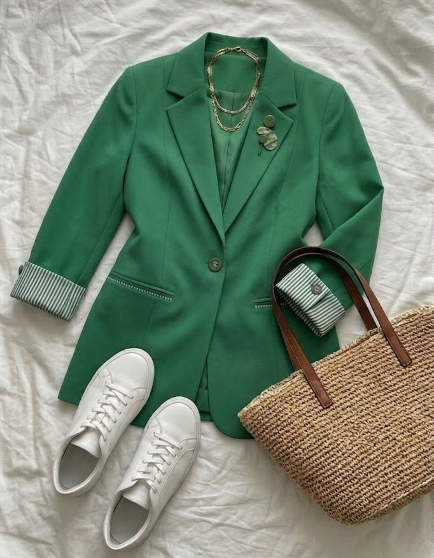 Anna Yazlık Blazer Ceket - YEŞİL