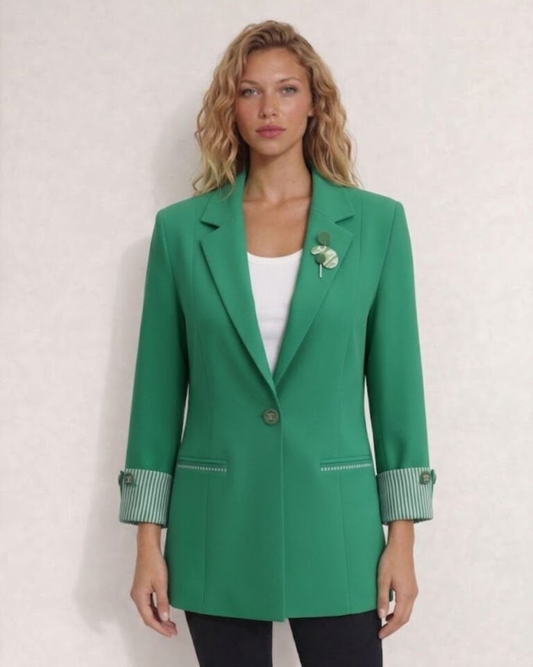 Anna Yazlık Blazer Ceket - YEŞİL