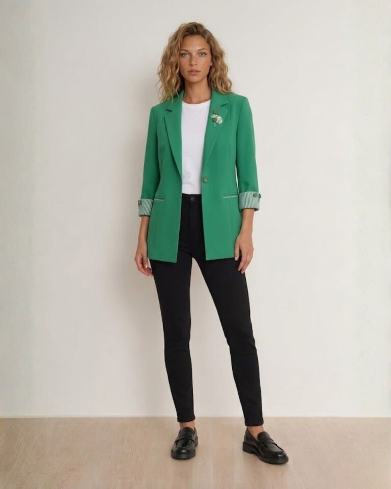 Anna Yazlık Blazer Ceket - YEŞİL