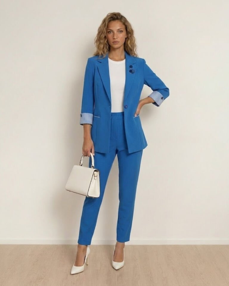 Anna Yazlık Blazer Ceket & Pantolon Takım - İNDİGO