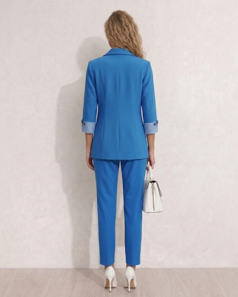 Anna Yazlık Blazer Ceket & Pantolon Takım - İNDİGO