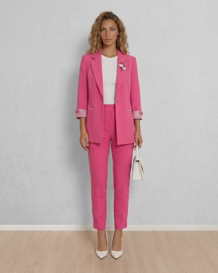 Anna Yazlık Blazer Ceket & Pantolon Takım - PEMBE