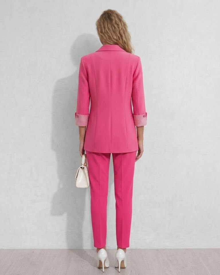 Anna Yazlık Blazer Ceket & Pantolon Takım - PEMBE