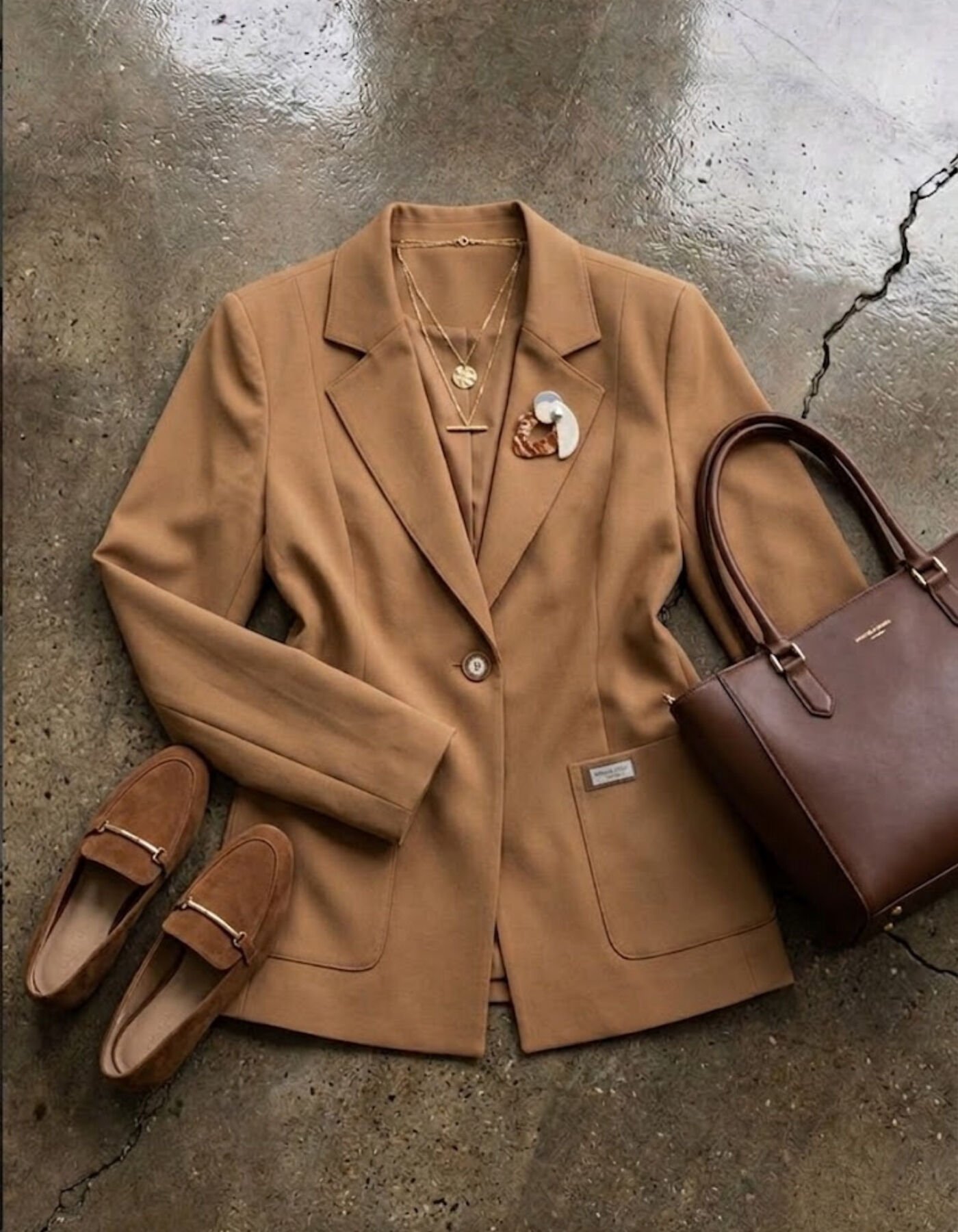 Ava Uzun Kollu Blazer Ceket - KAHVE