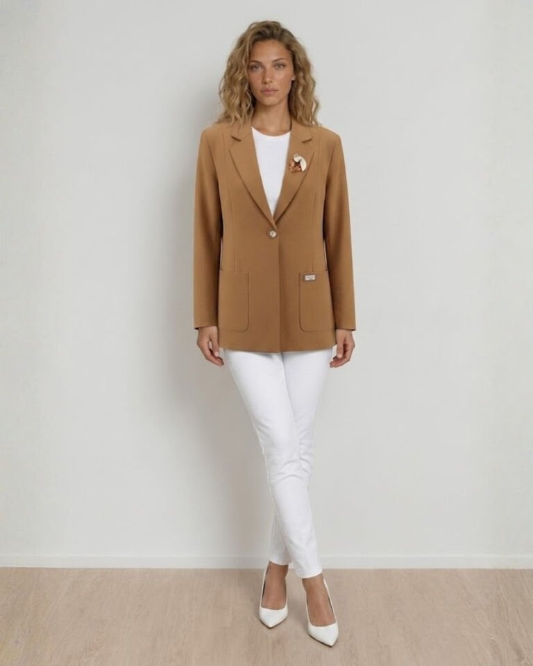 Ava Uzun Kollu Blazer Ceket - KAHVE