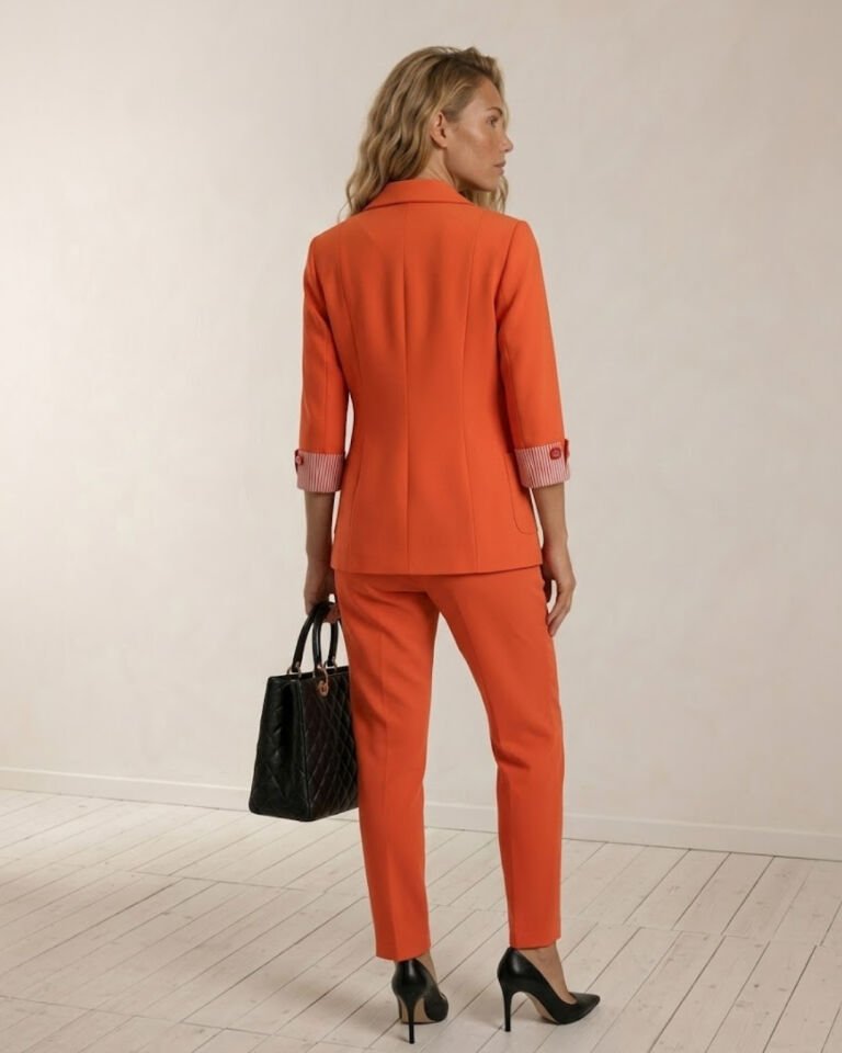Anna Yazlık Blazer Ceket & Pantolon Takım - TURUNCU
