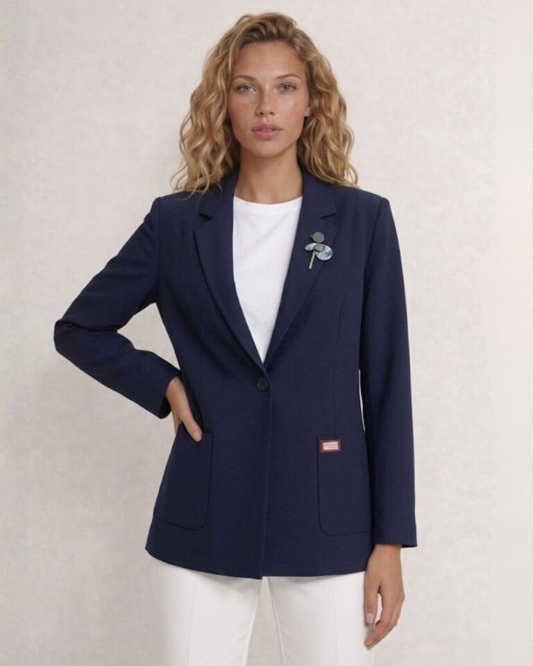 Ava Uzun Kollu Blazer Ceket - LACİVERT