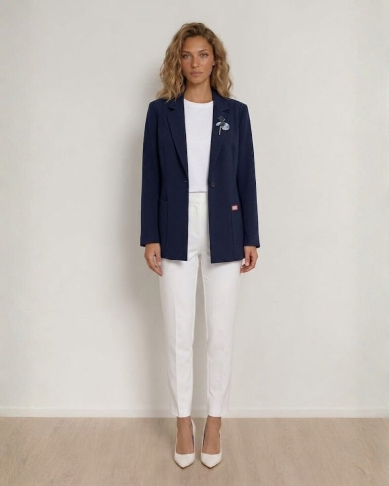 Ava Uzun Kollu Blazer Ceket - LACİVERT