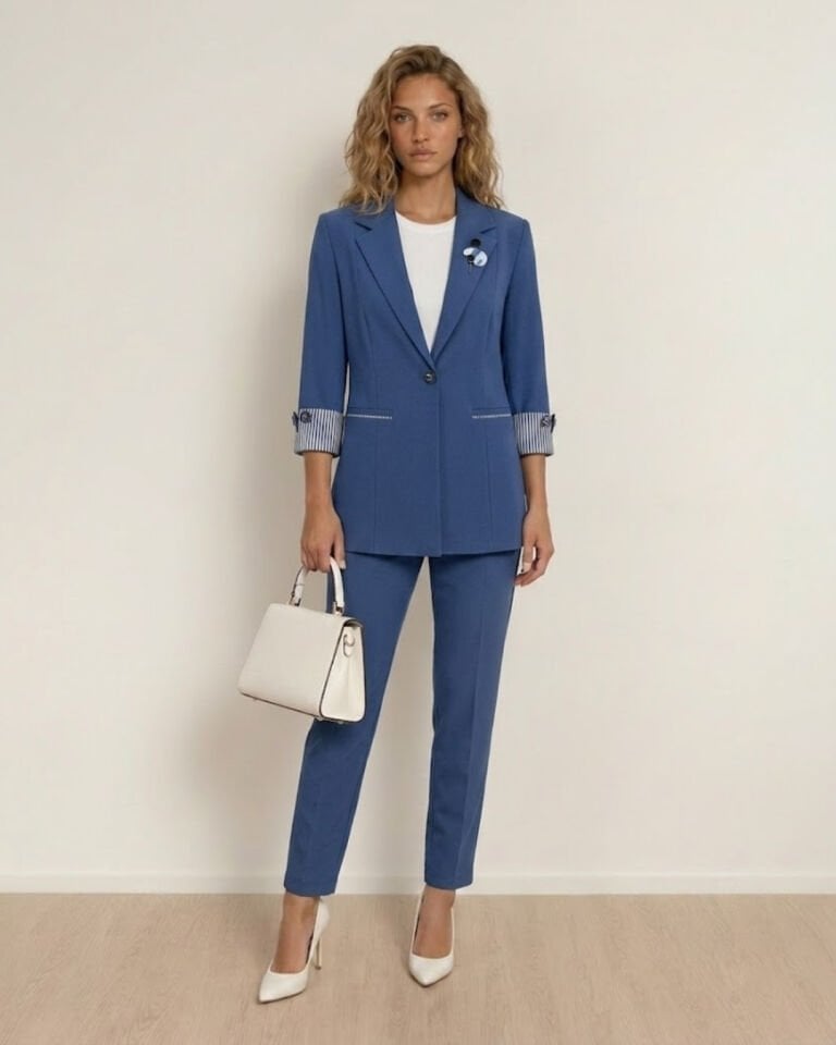 Anna Yazlık Blazer Ceket & Pantolon Takım - LACİVERT