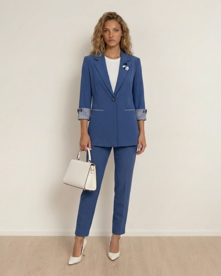 Anna Yazlık Blazer Ceket & Pantolon Takım - LACİVERT