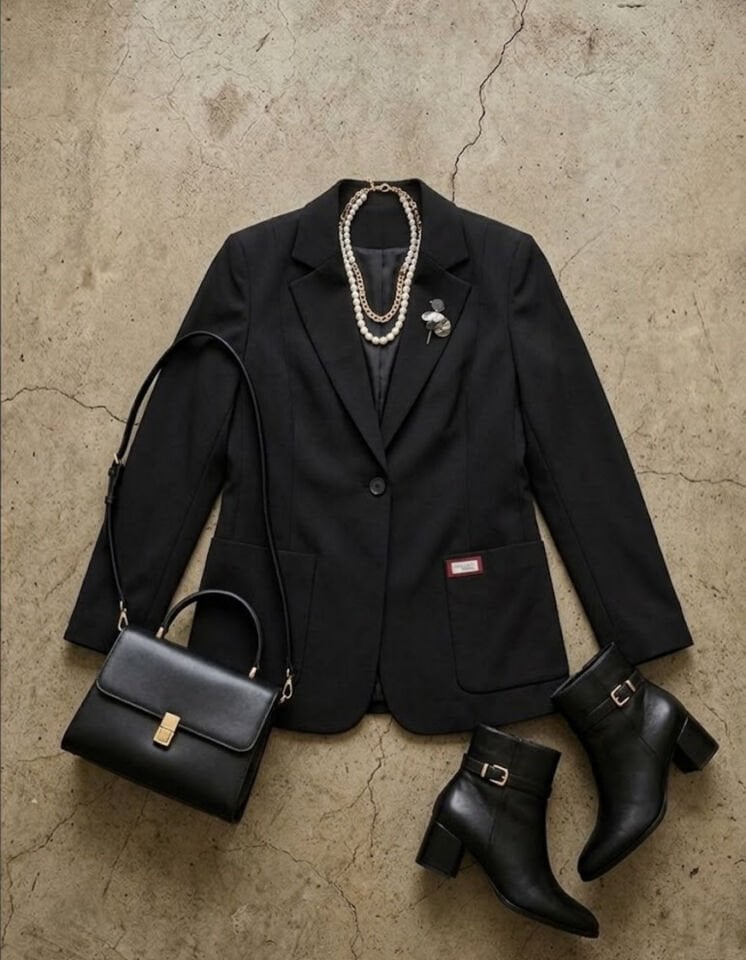 Ava Uzun Kollu Blazer Ceket - SİYAH