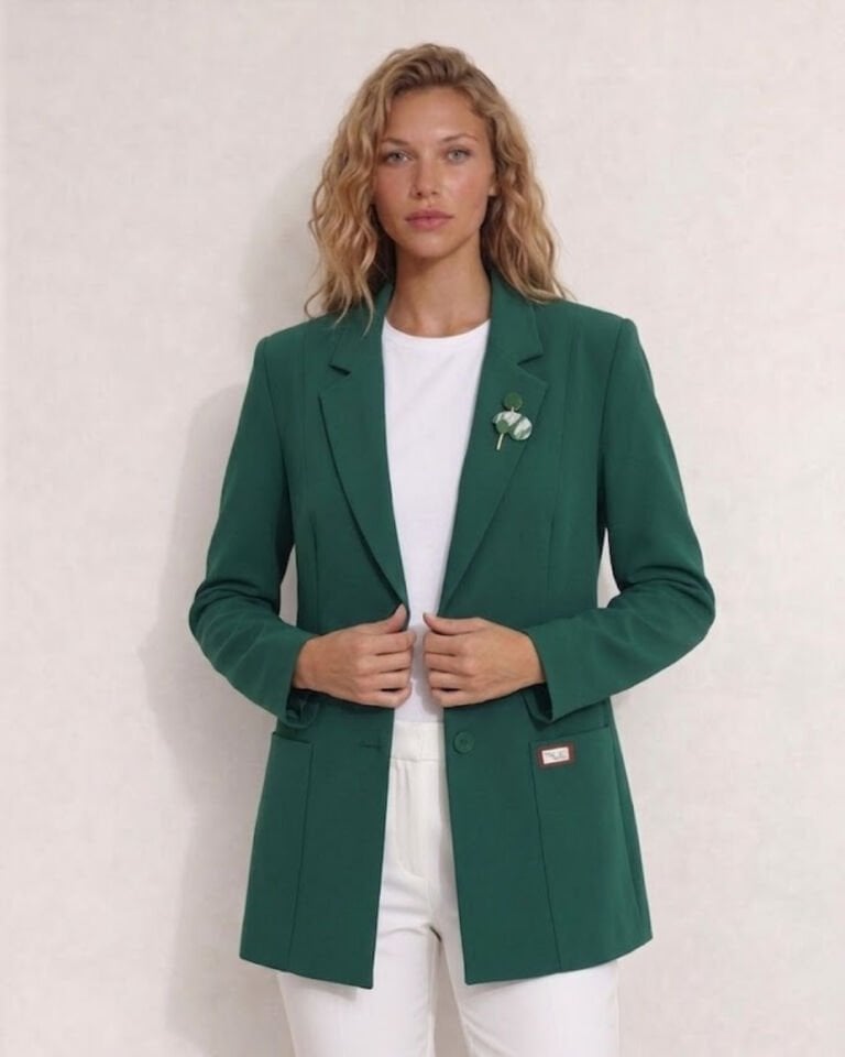 Ava Uzun Kollu Blazer Ceket - YEŞİL