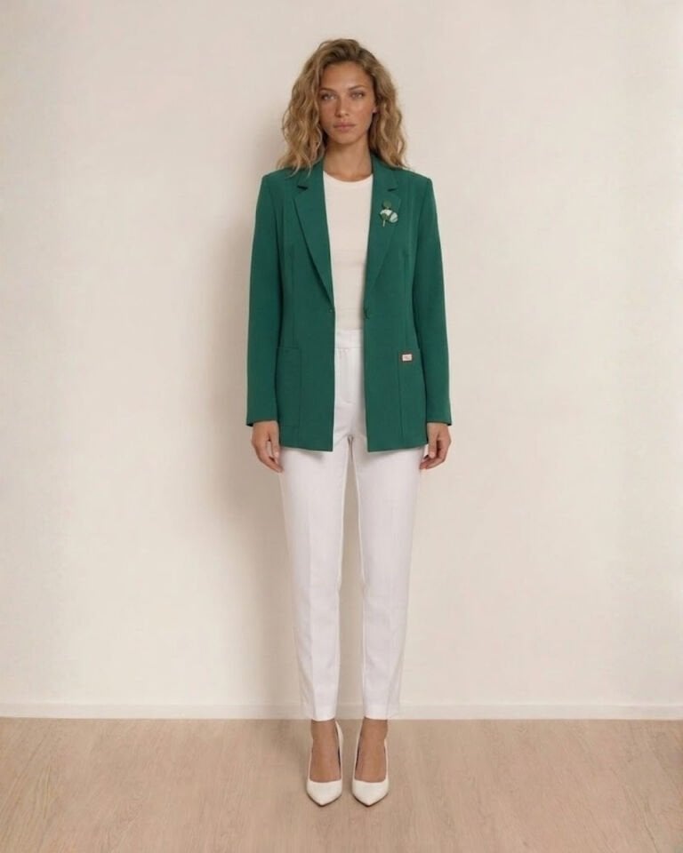 Ava Uzun Kollu Blazer Ceket - YEŞİL