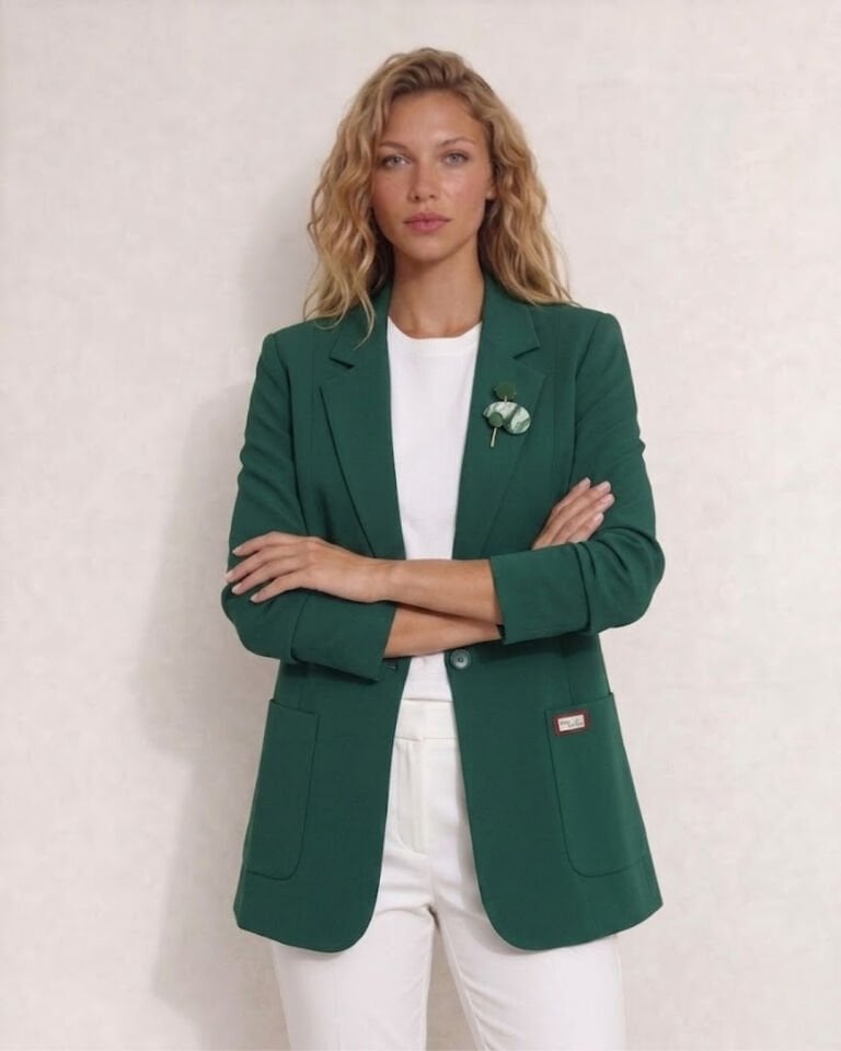 Ava Uzun Kollu Blazer Ceket - YEŞİL