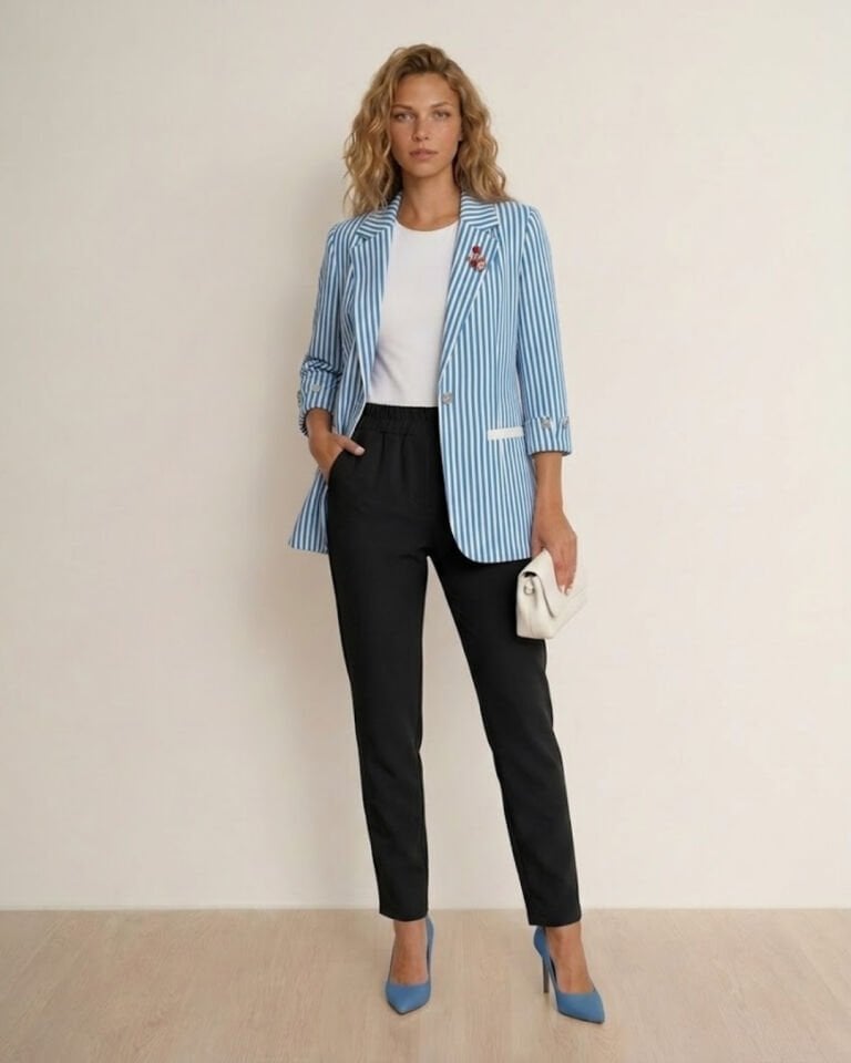 Arya Yazlık Blazer Ceket & Pantolon Takım - MAVİ