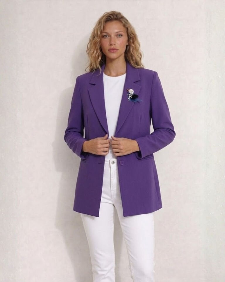 Celine Uzun Kollu Blazer Ceket - MOR